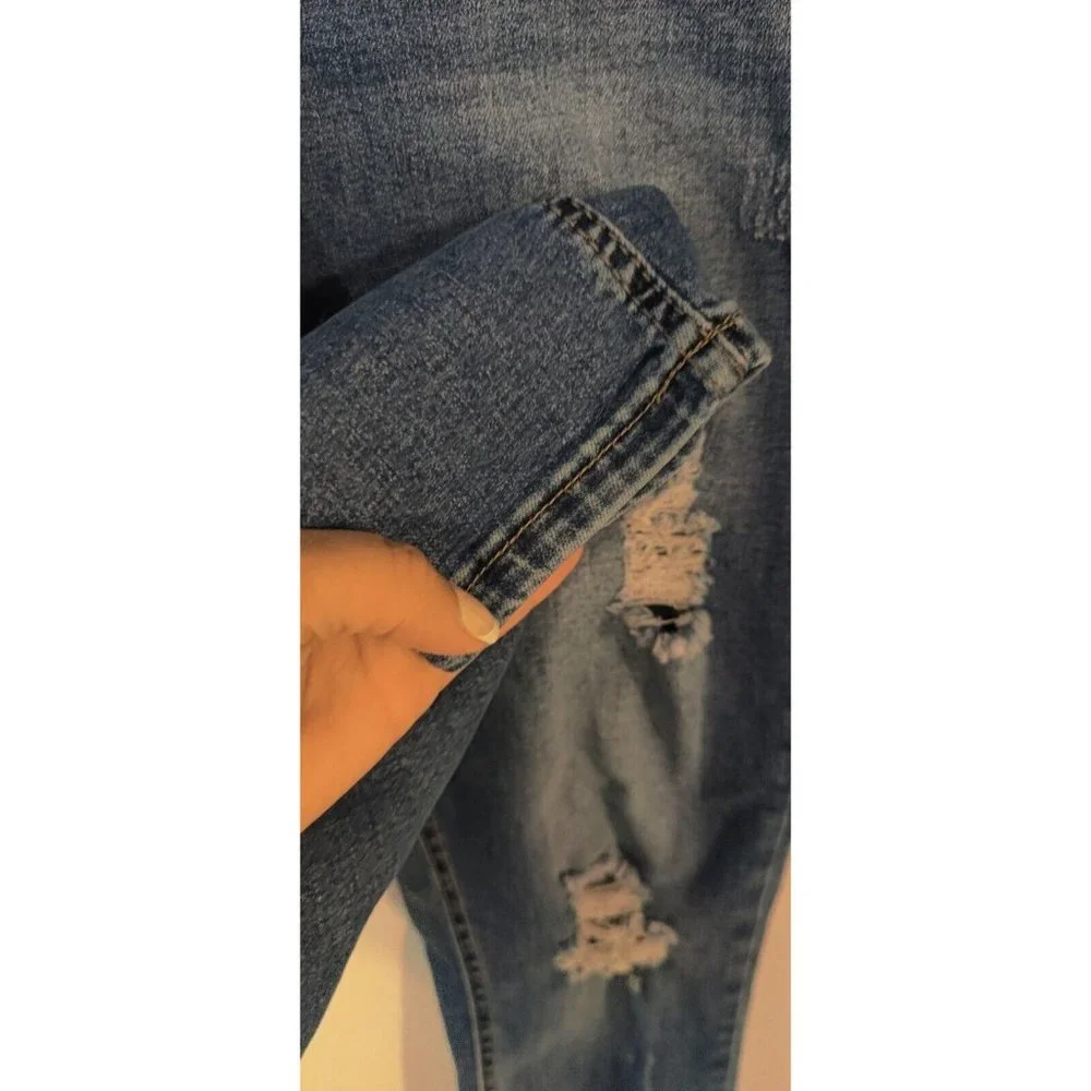 Mudd Girls Mid Rise Skinny Blue Jeans Distressed Medium Wash Size 18P